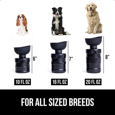 GORILLA GRIP Dog Water Bottle, Portable Water Bowl Dispenser for Dogs, 16 oz Leak Proof Pet Travel Squeeze Bottles,