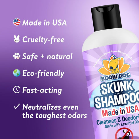 16oz (473ml) Bodhi Dog Skunk Shampoo | Skunk Smell Odor Remover Cleans & Deodorizes Using Essential Oils for Dogs