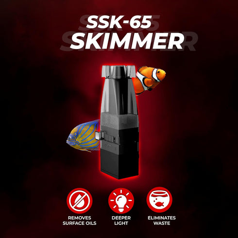Aquatop Aquarium Surface Skimmer for Tanks Up to 100 Gallons – 65 GPH Flow Rate – Freshwater & Saltwater Compatible