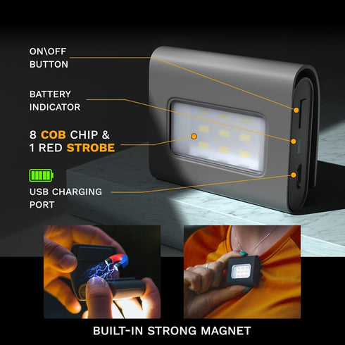 Running Light, 2Pack USB Rechargeable Reflective Running Gear for Runners, Clip on LED Lights for Outdoor Adventure