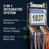 2-in-1 12 40+ Performore Wall-Mount Medal & Bib Display Rack | Metal Steel Organizer Rack with Clear Bib Pockets, Hooks