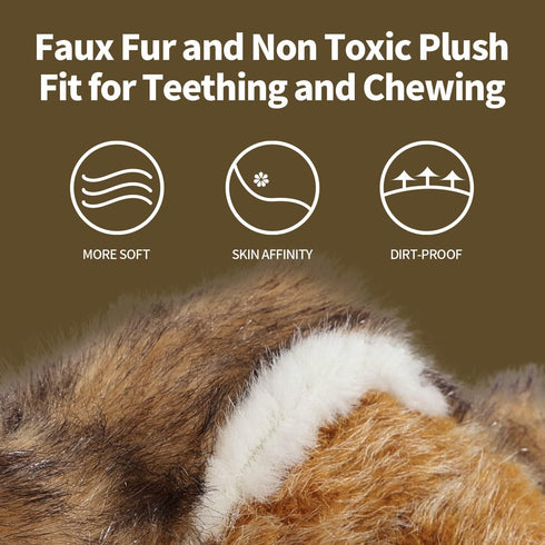 ALL FOR PAWS Stuffed Animal Chipmunk Squeaky Toy for Large Dogs