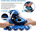 5-8 4 5 6, Nattork Blade Roller Skates for Boys with Light Up Wheel, Outdoor & Indoor Illuminating Black Inline Skates