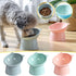 Tilted Cat Food Bowl - Blue Slanted, Whisker Friendly, Anti Vomiting Cat Bowl