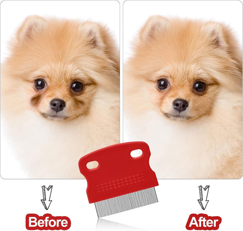 5 Pieces Dog Eye Combs - Tear Stain Remover Combs for Small Dogs, Gently Removing Eye Mucus & Crust (Red, Black)