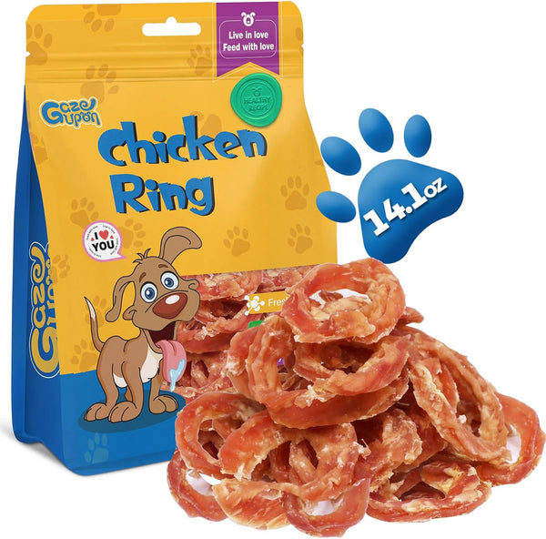 gazeupon Dog Treats Chicken Jerky Rings, Natural Chicken Breast, Healthy Training Rewards