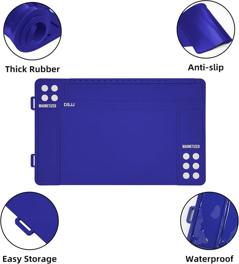 Premium Pistol Gun Cleaning Mat, Magnetic Organizer Parts Tray, Anti-Slip Rubberized Workbench Mat (16.5"x 10.43")