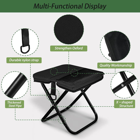 Posyra Backpack 220LBS Setup Foldable Stool, Portable Stool & Pocket Chair for Camping Hiking, Capacity Ultralight