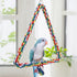 Hypeety Birds Rope Triangle Perch - Adjustable Parrot Cage Stand Chewing Swing Toy Ropes for Small Medium Parrots