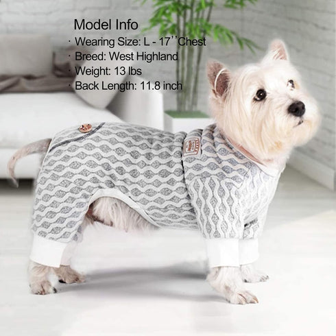 KYEESE Cotton Stretchable Dog Pajamas Jumpsuit 4 Legs Puppy PJs