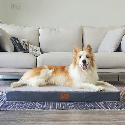 Washable Medium Dog Bed Covers, Soft Plush Replacement Waterproof Dog Bed Liner, Grey, 30x20x3 Inches, Cover Only