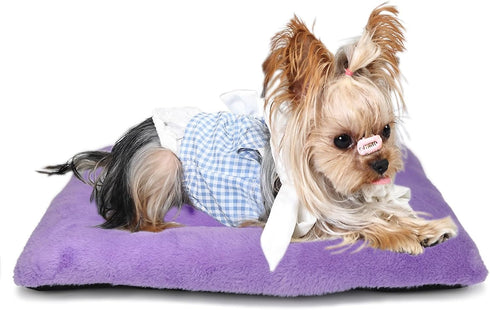 Extra Small Dog Bed for Crates, Super Soft Plush Indoor Pet Bed for Dogs, Puppies, Cats, and Rabbits, Purple