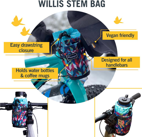 Po Campo Bags Bike Accessories – Willis Stem Bag for Bike Handlebar, Drawstring Feed Bag for Cycling