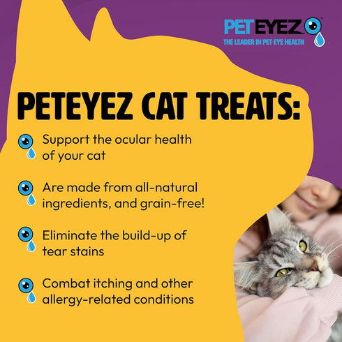 Pet Eyez Vitamin Treats for Cats, Tear Stain Remover, Eye Health Support, Lamb Flavor, 1oz