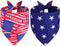 QUQULE 4th of July Dog Bandanas XLarge 2PCS, 4 Pattern American Flag Patriotic