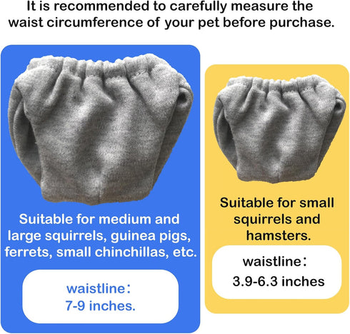 2PCS Small Pet Diapers,Adjustable Sugar Glider Diapers Climbing Diapers,Washable,Specially Designed for Use on Pet