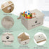 Geyecete Large Linen Fabric Storage Boxes, Foldable Bin Box Containers with Lid and Handles for Dog Apparel & Toys -