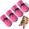 Dog Shoes for Hot Pavement, Anti-Slip Sole Dog Booties with Reflective Straps for Small Medium Dogs 4PCS Pink