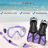 Snorkel Set with Fins for Adults, Snorkeling Gear Combo Set with Dry Top Snorkel Mask and Travel Bag for Swimming