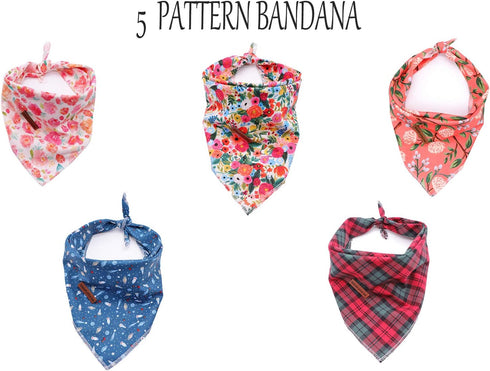 Elegant Little Tail Christmas Bandana 1PCS Plaid Pet Bandana Washable Reversible Cotton for Small to Large Dogs