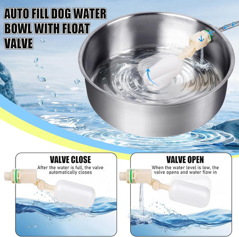 Automatic Dog Water Bowl Dispenser Large Breed Stainless Steel Auto Fill Dog Waterer with Float Valve Livestock Water