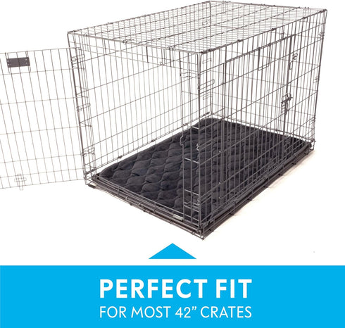 Paw Inspired Washable Padded Crate Mats for Dogs | 41” x 28” Pad, Fits 42-inch Kennels, Leakproof Waterproof Bottom,