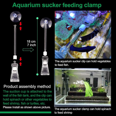 11.8 Inch Shrimp Feeding Tube with Dish, Suction Cup, Cleaning Brush, Aquarium Feeder