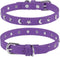 Adjustable Leather Dog Collar for Small Medium Dogs, Star Moon Rivet Studded with Rust-Proof Metal Buckle, XS S