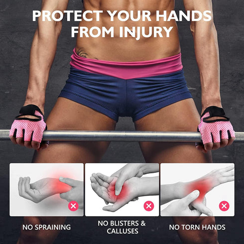 Weight Lifting Gloves for Men Women Gym Half-Finger Glove with Anti Slip Palm Hand Protection for Workout Training
