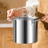Shurhome 3 Stainless Steel Quart Frying Pots with Vent Glass Cover Ergonomic Handle Suitable for Chicken Fish Onion
