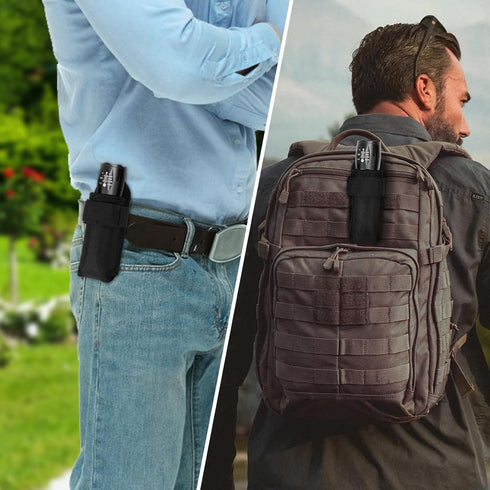 KENOBEE Flashlight Pouch Duty Belt Holster, Open Top Nylon MOLLE Torch Carrier for Tactical Light