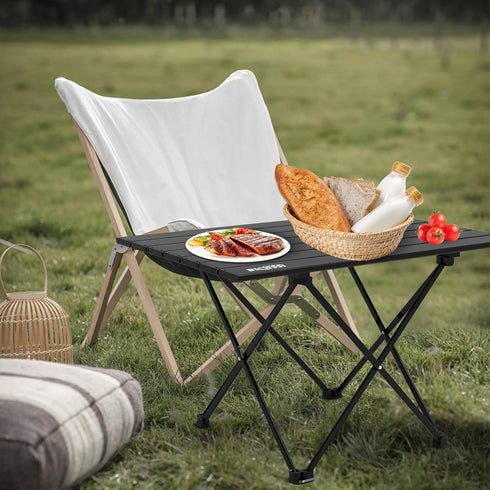 Portable Camping Table, Compact Aluminum Side Table with Carrying Bag for Hiking, Camping, Picnicking, BBQ