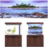 3D Effect Aquarium Fish Background Coconut Tree Beach Double-Sided Adhesive Wallpaper Fish Decorative Pictures Underwater Backdrop Image Decor(91 * 50cm)