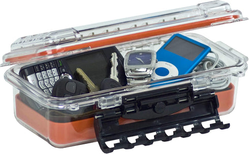 Plano Guide Series 3500 Waterproof Field Box Case, Small, Orange, Dry Box with Wrist Strap for Outdoor Gear