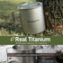 Odoland Titanium Camping Cookware Set: 420ML & 750ML Pot with Lid, Spork - Lightweight for Backpacking, Hiking, Picnic