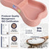 Lightweight Small Dog Puppy Cat Food and Water Bowls, 6 oz Double Pink Plastic Portable Dish