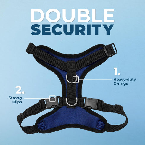 Best Pet Supplies Voyager Step-in Lock Pet Harness - Adjustable All Weather Mesh for Cats and Dogs, Royal Blue/Black