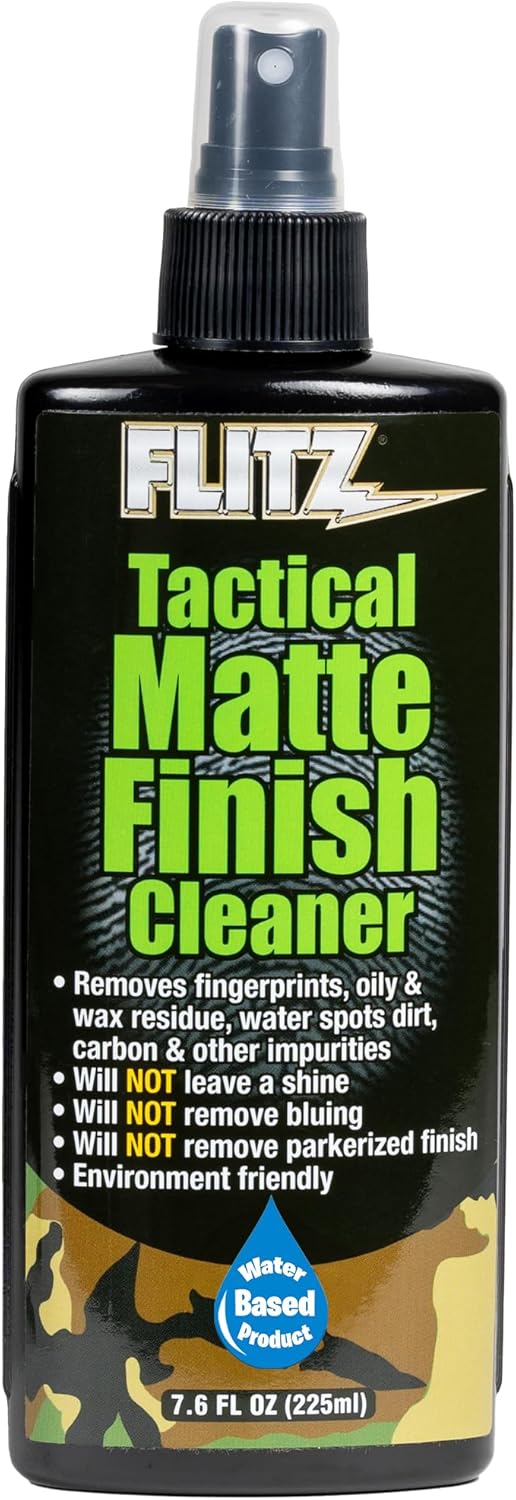 Flitz Tactical Matte Finish Cleaner, 7.6oz Gun Cleaner Spray, Fast-Drying Cleaning Solution