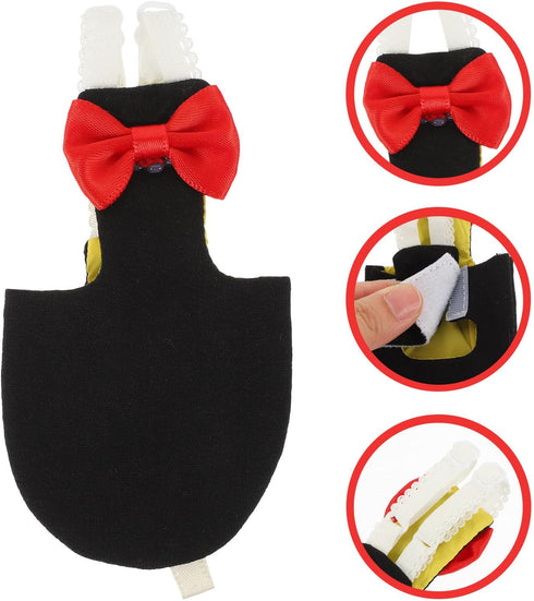 Reusable Bird Parrot Diaper Clothes Flight Suit with Bow Washable Soft Fabric Small Size for Outdoor Pet Bird Nappies