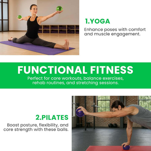 Bean Products Soft Weighted Balls for Exercise - Soft and Safe Workout Balls for Yoga, Rehab, Pilates and Fitness