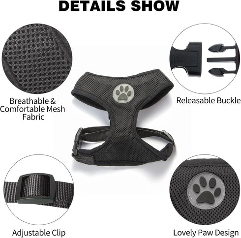 BINGPET Dog Vest Harness, Lightweight Breathable Sports Mesh, Adjustable for Small Dogs