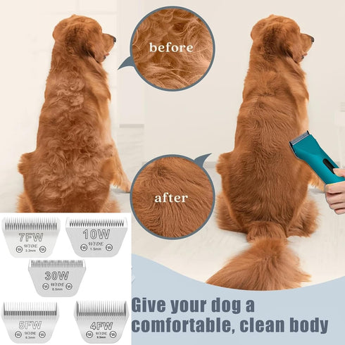 Wide Blades for Dog Grooming Compatible with Andis, Oster A5, Wahl KM10 Clippers, Stainless Steel Blades for Animals