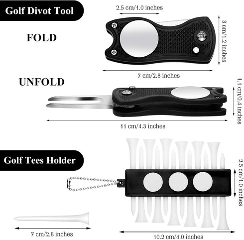 Sumind 22 Pcs Golf Accessory Kit, Includes Golf Towel, Marking Pens, Line Marker, Brush, Tee Holder, 12 Tees, Repair