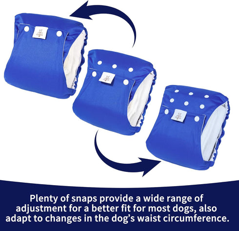 3pcs Pack KDM01L CuteBone Washable Dog Diapers Male with Snaps Reusable a Doggie Belly Band for Male Dogs Wraps