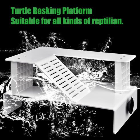 WEAVERBIRD Turtle Basking Platform, Double Decker Aquarium Sink Wharf, Climbing Shelf Turtle Tank Dock Floating Decor