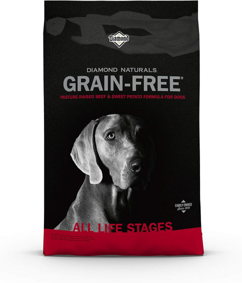 Diamond Naturals Grain Free Real Meat Recipe Premium Dry Dog Food with Real Pasture Raised Beef, 5 lb