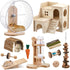 Sonwyoung 18 Pcs Hamster Cage Accessories, Silent Hamster Wheel, 15 Chew Toys Set,