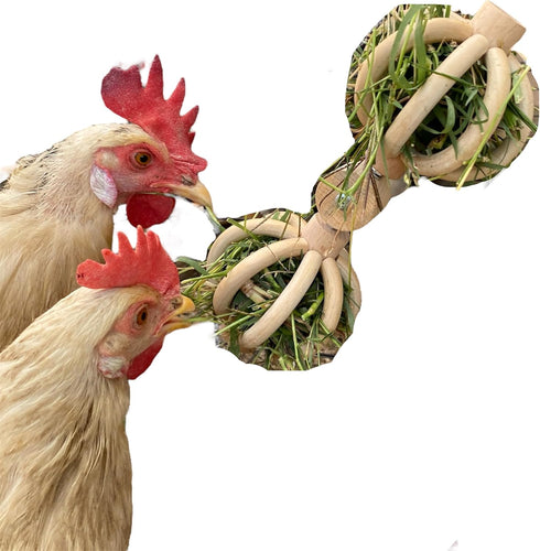 Spinning Feeder Ball Toy for Chickens, Food Holder for Backyard Coops, Enrichment