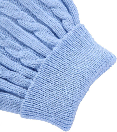 CHBORCHICEN Small Dog Sweaters, Knitted Pet Cat Warm Sweatshirt for Winter (Medium, Light Blue)
