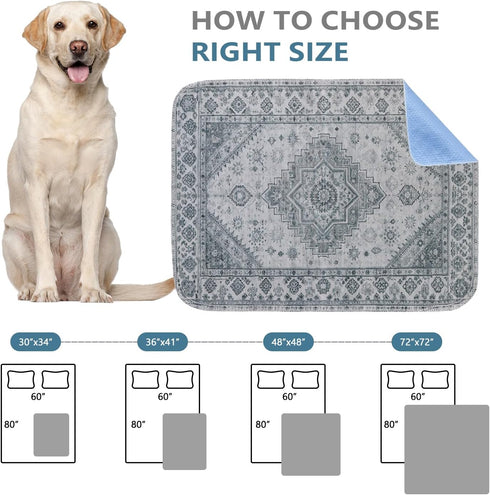 2 Pack 18"x24" Qeils Washable Pee Pads, Reusable Puppy Pads Super Absorbent Leakproof Dog Training Pads, Non-Slip Wee